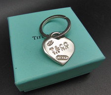 Tiffany & Co. Heart Key Ring New York Sterling Silver 925
