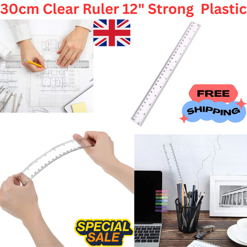 30cm clear ruler - 30cm, strong