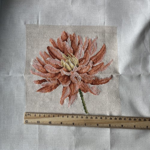 Dahlia completed cross stitch - dahlia,