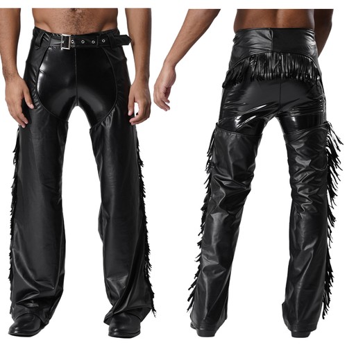 Men western cowboy chaps shiny - western,