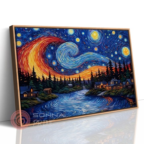 Van gogh starry night - van, village