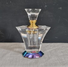 Large Faceted Glass Scent Bottle Irridescent Perfume, With Dibber 