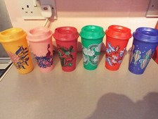 Starbucks USA Reusable Hot Drink Cups Lid American holiday themed choice from 6