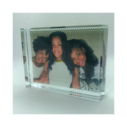 Crystal glass picture block - crystal,
