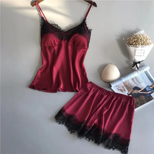 Womens sexy satin silk lace - womens,