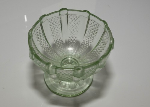 Vintage green pressed glass - green,