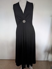 Ladies Black Dress. Size 14. By Gharani Strok At Debenhams. Cross Over Bust.