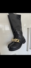 Women's Knee High Black Faux