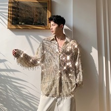 Mens Sequin Fringed Shirt