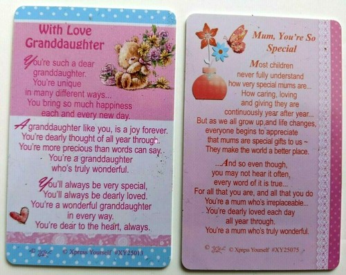 Wallet purse keepsake card - keepsake,