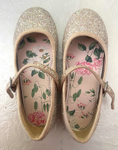 Girls gold glitter mary jane - girls,