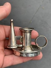 Silver Miniature Candle Stick & Snuffer, Georgian 18th Century John Carter 1815
