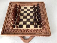 Hand carved wooden chess - hand,