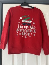 Boys red Christmas jumper age 7-8 years