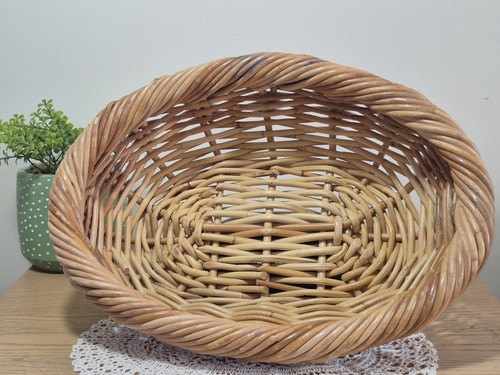 Vintage woven wicker bread - woven,