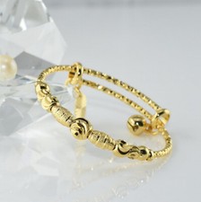 9K Yellow Gold Filled 44mm Baby Girl Kid Pattern Slide Bangle Birthday Party