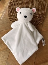 Tesco polar bear go play Comforter Blankie Baby Soft Toy Blanket Dou white bnwot