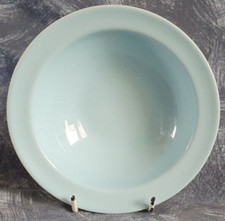 BRANKSOME CHINA — CASUAL — LIGHT BLUE & CREAM — RIMMED SOUP BOWL — DESSERT DISH