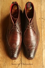 Jeffery West Switchblade Dexter Brown Leather Chukka Brogue Boots UK 8 US 9