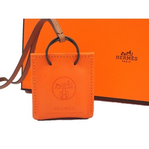Hermes sac orange bag charm - hermes,