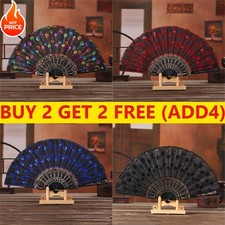 Spanish Lace Silk Folding Hand Held Dance Fan Flower Pattern Party Wedding 2026