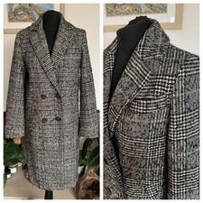 Zara Checked Wool Blend Coat