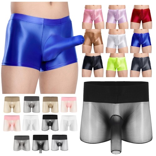Mens shiny see - through, mesh