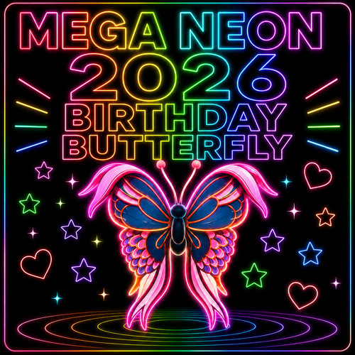 Mega neon 2026 birthday - neon,