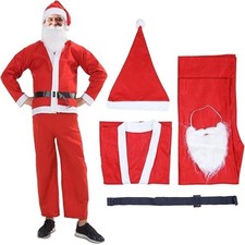 Christmas Santa Claus Costume for Men Fancy Dress Full Set Suit Xmas Cosplay
