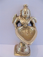 Vintage Brass Indian Lady Oil