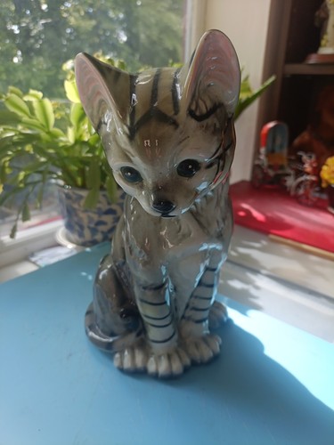Vintage porcelain tabby - porcelain,
