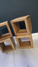 Solid Oak Cube Wall Shelf |