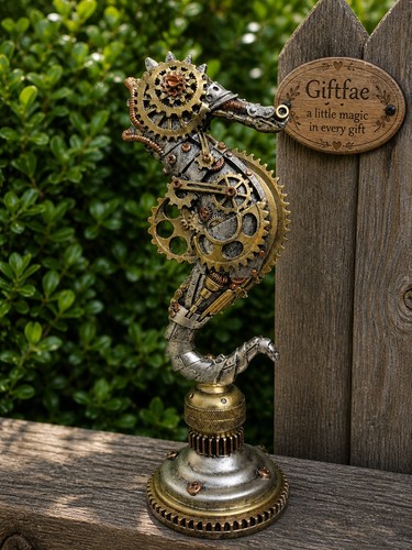 Seahorse steampunk statement - ,