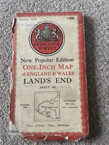 Vintage map land end - map, land’s