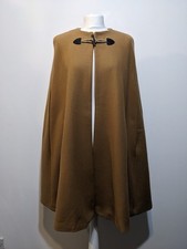 Zara Camel Tan Italian Manteco Wool Cape Poncho Coat Jacket Size S Beige