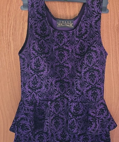 Dolls purple black damask - dolls, purple/black