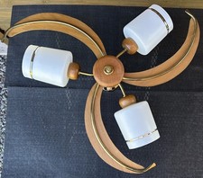 Vintage BHS 3-Arm Wood & Brass
