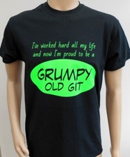 New men's Proud To Be A GRUMPY OLD GIT funny slogan Printed Cotton T-Shirt Tee