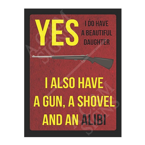 Funny daughter metal sign - funny,
