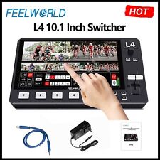 Feelworld L4 Multi Camera Video Mixer Switcher 10.1" Touch Screen HDMI USB 3.0