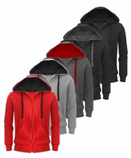  New Plain Mens Hoodie Fleece Pullover & Zip Jacket Sweatshirt Hooded Top XS-3XL