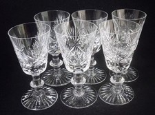 Set 6 Edinburgh Crystal STAR OF EDINBURGH Sherry Cordial Glasses 4.5"h (signed)