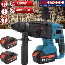 Brushless Electric Hammer Drill Rotary SDS Cordless Drill Hammer with 2 Battery