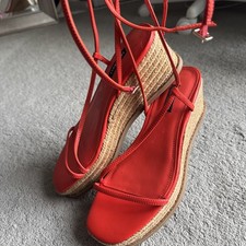 Nine West BNWT  Wedge Sandals Orange Uk 5 Us 7.5 Brand New Eu38