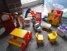 Little Tikes Dolls House Furniture Garden Slides Mum Dad Bench