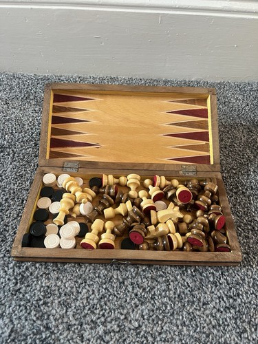Vintage wooden 1 chess - wooden,