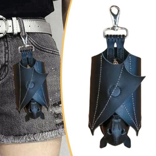 Leather bat purse - leather, unique