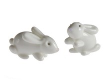 GLASS RABBIT ORNAMENT WHITE