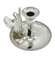 George III Sterling Silver Crested Candle Chamberstick Antique 1816 London