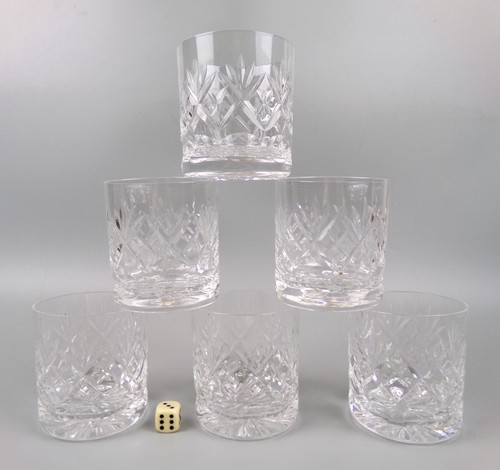 Cut crystal glass tumblers - crystal,